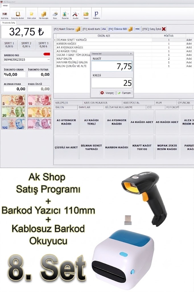 Barkod Satış Sistemi & Barkod Yazıcı & Kablosuz Barkod Okuyucu