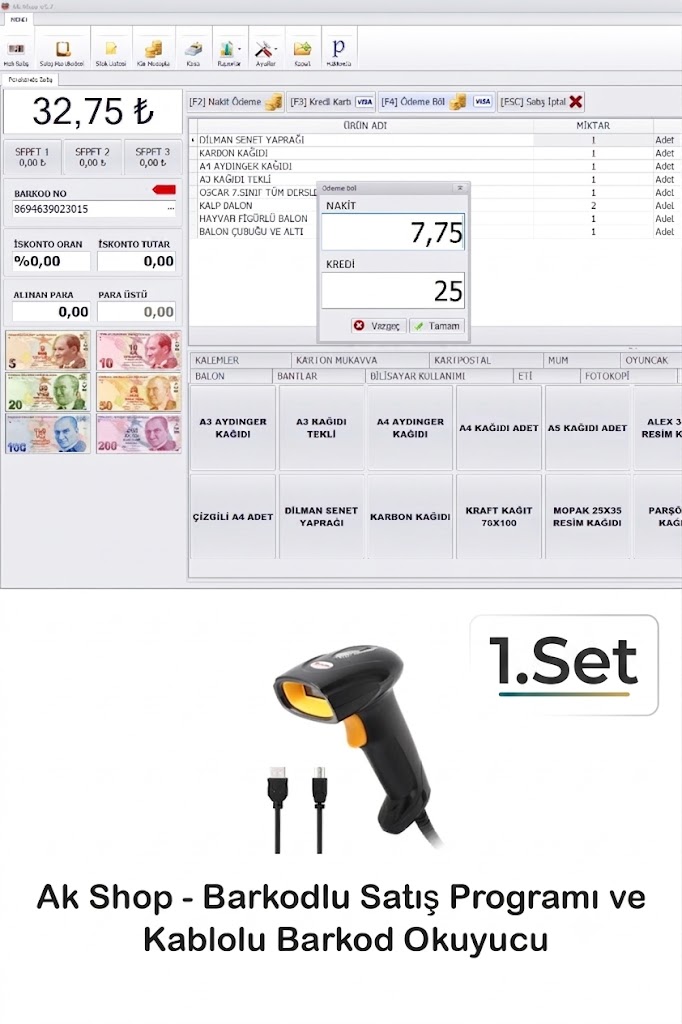Barkod Satış Sistemi & Kablolu Barkod Okuyucu